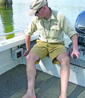 The switch panel is a little difficult to get at, but its position prevents you from bumping the switches with your legs, which may cause lights, bilges, livebait tanks or sounders to be turned on or off without the skipper’s knowledge.
